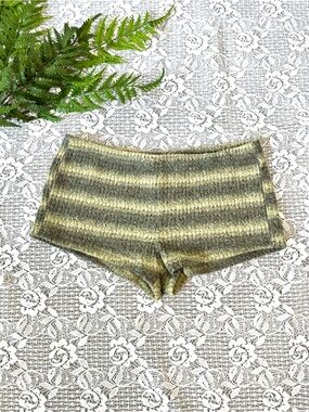SHEIN Fluffy Off Green Soft Short Shorts